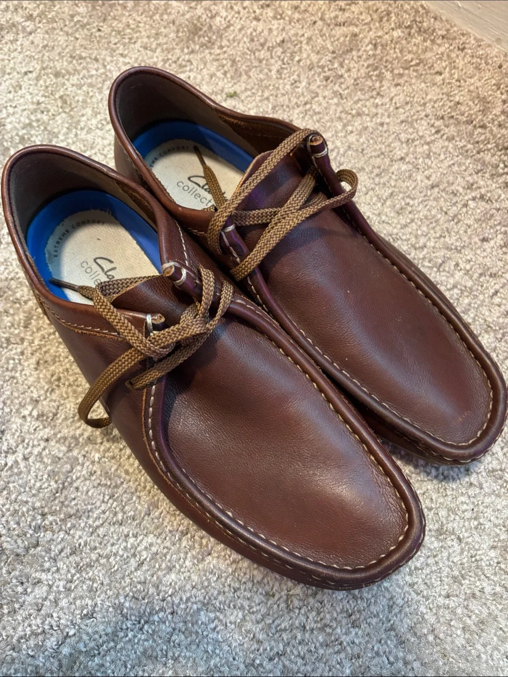 Clarks Men’s Brown Leather Lace-Up Shoes